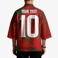 Custom Morocco National Football Kimono Atlas Lions Sporty Abstract Pattern - Wonder Print Shop