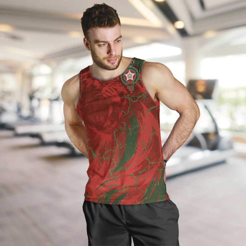 Custom Morocco National Football Men Tank Top Atlas Lions Sporty Abstract Pattern - Wonder Print Shop