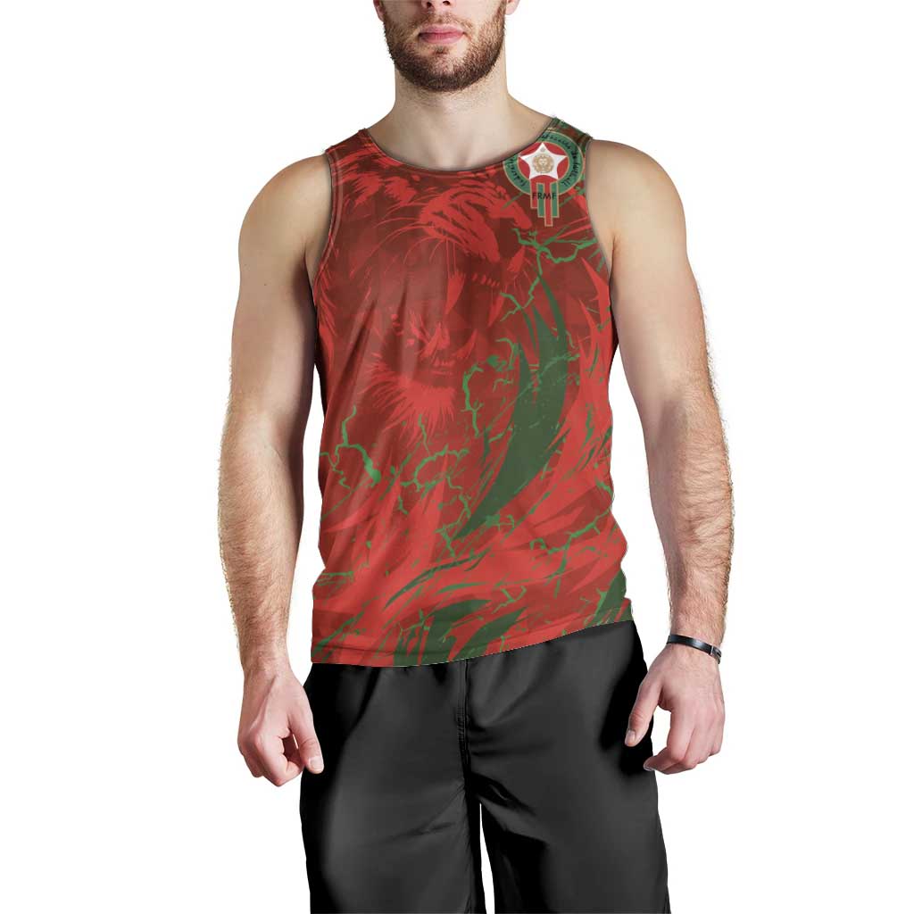 Custom Morocco National Football Men Tank Top Atlas Lions Sporty Abstract Pattern - Wonder Print Shop