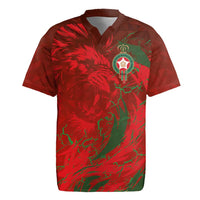 Custom Morocco National Football Rugby Jersey Atlas Lions Sporty Abstract Pattern - Wonder Print Shop
