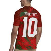 Custom Morocco National Football Rugby Jersey Atlas Lions Sporty Abstract Pattern - Wonder Print Shop