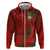 Custom Morocco National Football Zip Hoodie Atlas Lions Sporty Abstract Pattern - Wonder Print Shop