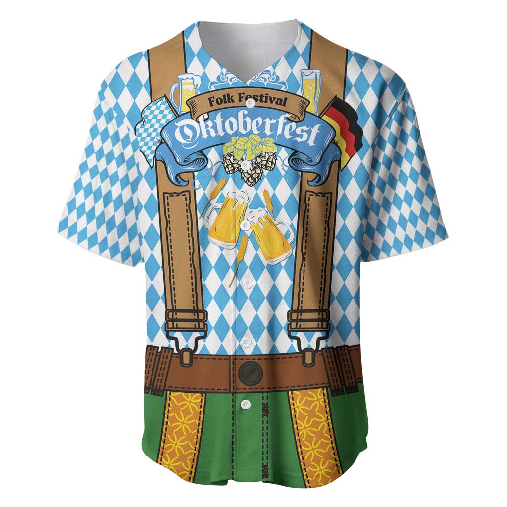 Oktoberfest Baseball Jersey Beer Festival Spirit Lederhosen Costume Style - Wonder Print Shop