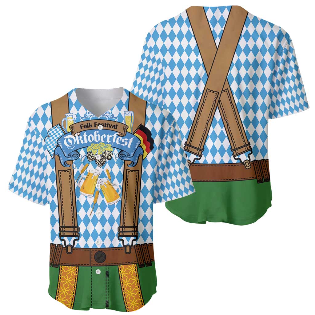 Oktoberfest Baseball Jersey Beer Festival Spirit Lederhosen Costume Style - Wonder Print Shop