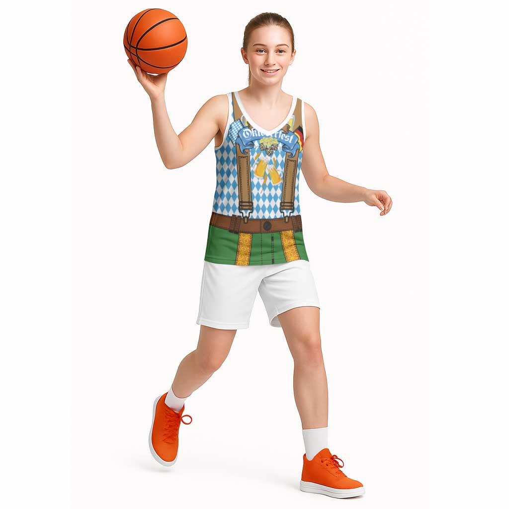 Oktoberfest Basketball Jersey Beer Festival Spirit Lederhosen Costume Style - Wonder Print Shop