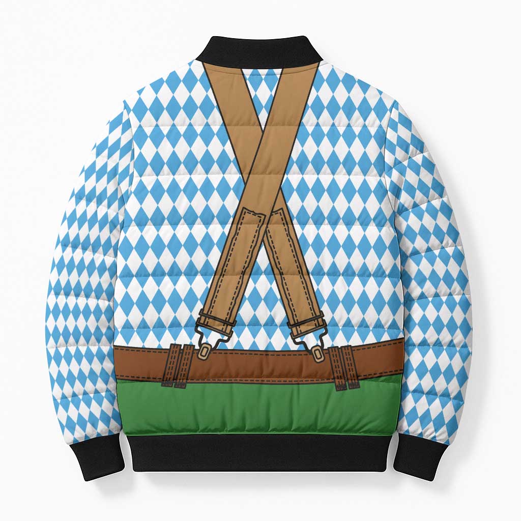 Oktoberfest Bomber Puffer Jacket Beer Festival Spirit Lederhosen Costume Style - Wonder Print Shop