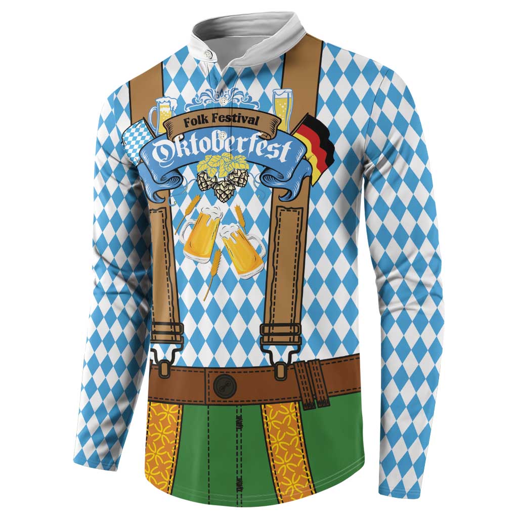 Oktoberfest Button Sweatshirt Beer Festival Spirit Lederhosen Costume Style - Wonder Print Shop