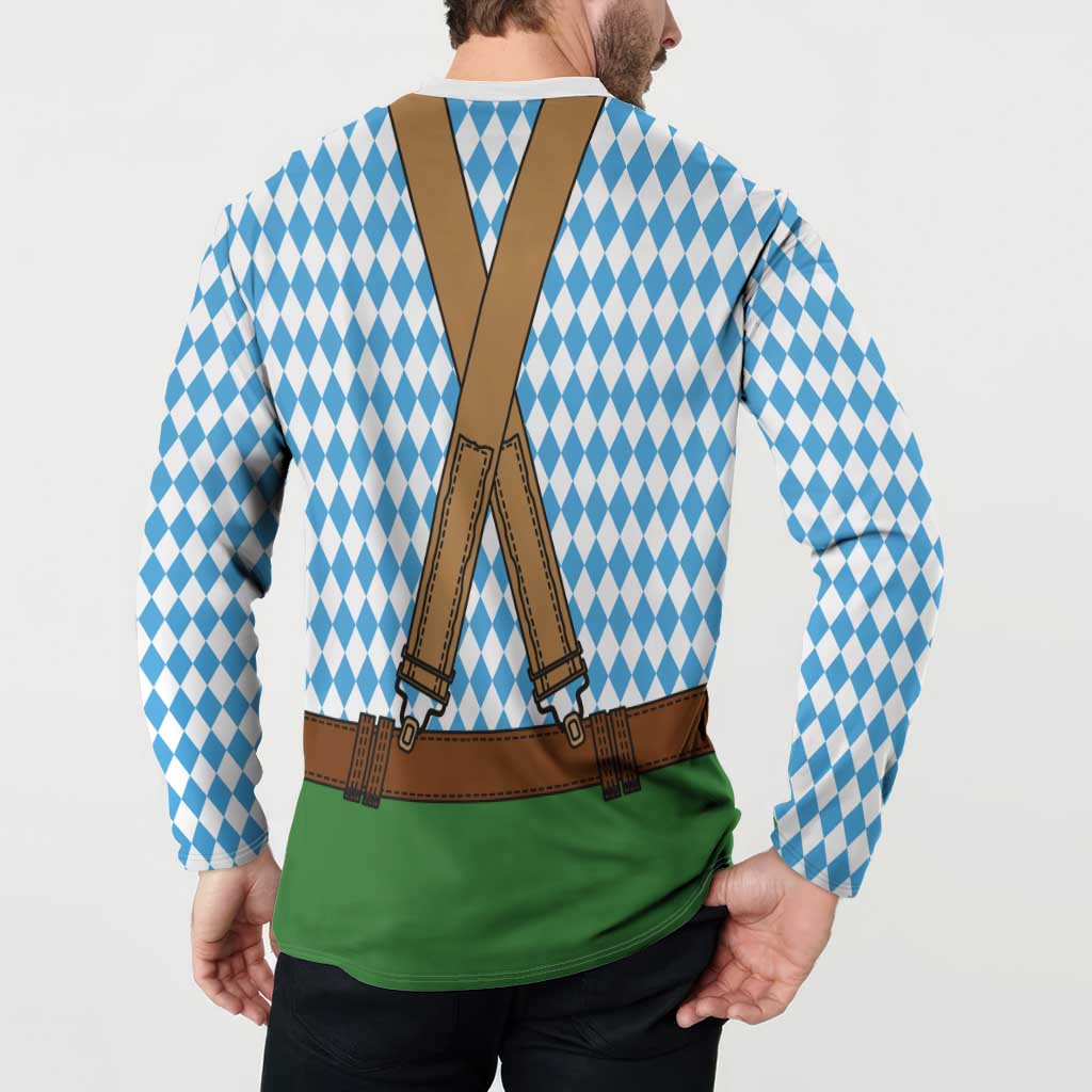 Oktoberfest Button Sweatshirt Beer Festival Spirit Lederhosen Costume Style - Wonder Print Shop