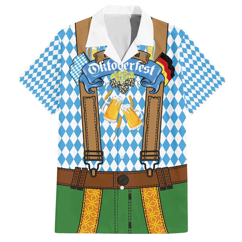 Oktoberfest Hawaiian Shirt Beer Festival Spirit Lederhosen Costume Style - Wonder Print Shop