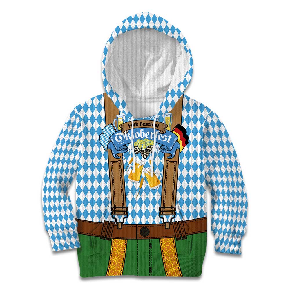 Oktoberfest Kid Hoodie Beer Festival Spirit Lederhosen Costume Style - Wonder Print Shop