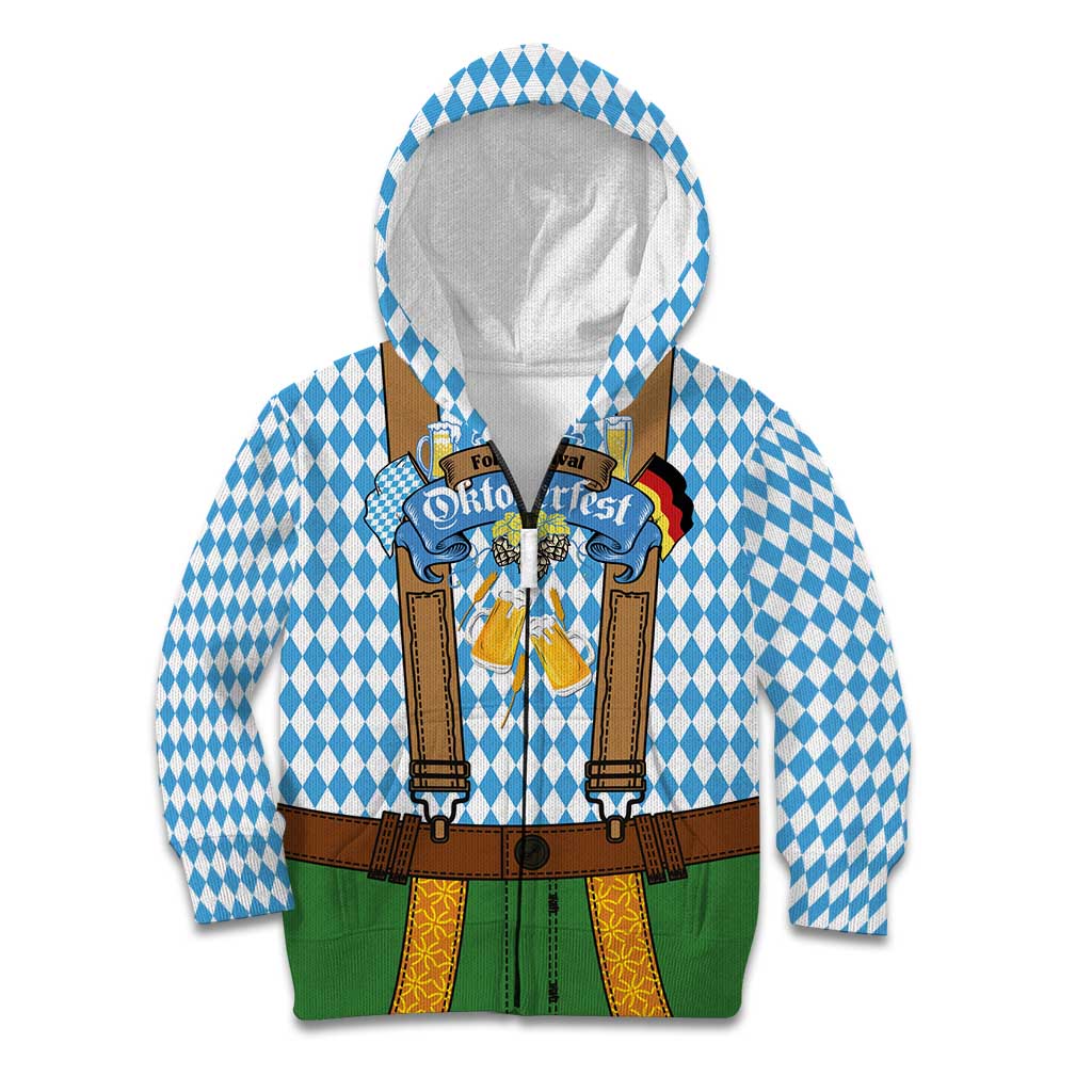 Oktoberfest Kid Hoodie Beer Festival Spirit Lederhosen Costume Style - Wonder Print Shop