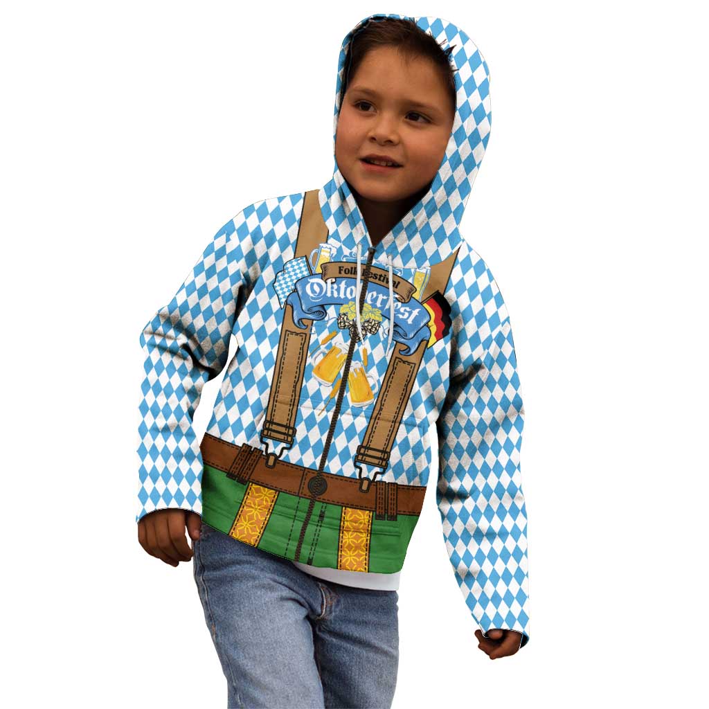 Oktoberfest Kid Hoodie Beer Festival Spirit Lederhosen Costume Style - Wonder Print Shop