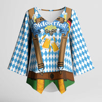 Oktoberfest Kimono Sleeve Blouse Beer Festival Spirit Lederhosen Costume Style - Wonder Print Shop