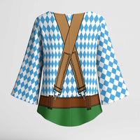 Oktoberfest Kimono Sleeve Blouse Beer Festival Spirit Lederhosen Costume Style - Wonder Print Shop