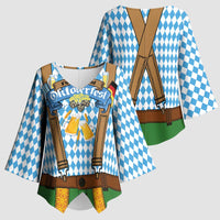 Oktoberfest Kimono Sleeve Blouse Beer Festival Spirit Lederhosen Costume Style - Wonder Print Shop