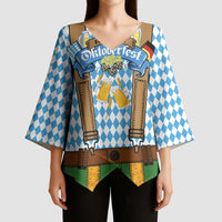 Oktoberfest Kimono Sleeve Blouse Beer Festival Spirit Lederhosen Costume Style - Wonder Print Shop