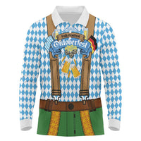 Oktoberfest Long Sleeve Polo Shirt Beer Festival Spirit Lederhosen Costume Style - Wonder Print Shop