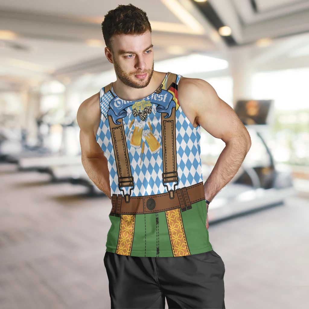 Oktoberfest Men Tank Top Beer Festival Spirit Lederhosen Costume Style - Wonder Print Shop