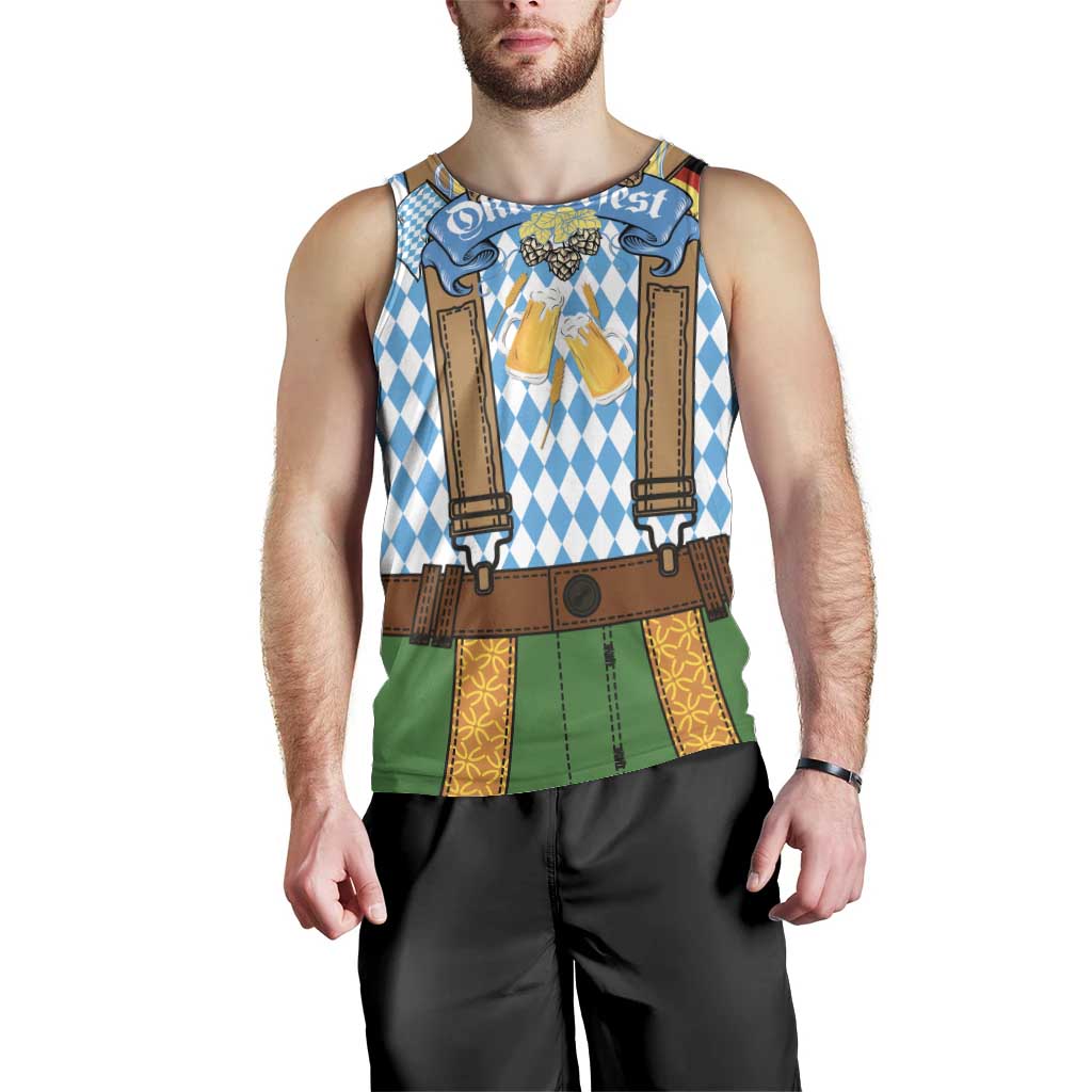 Oktoberfest Men Tank Top Beer Festival Spirit Lederhosen Costume Style - Wonder Print Shop
