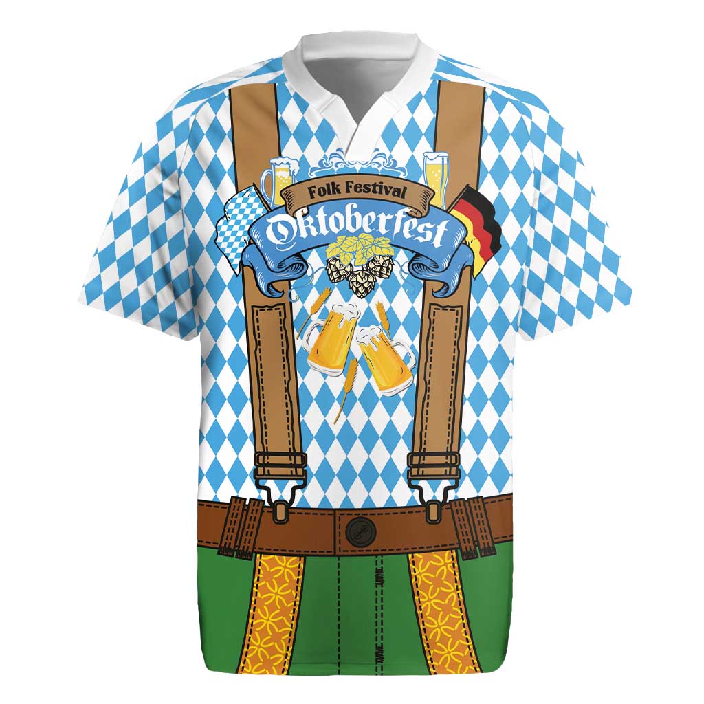 Oktoberfest Rugby Jersey Beer Festival Spirit Lederhosen Costume Style - Wonder Print Shop
