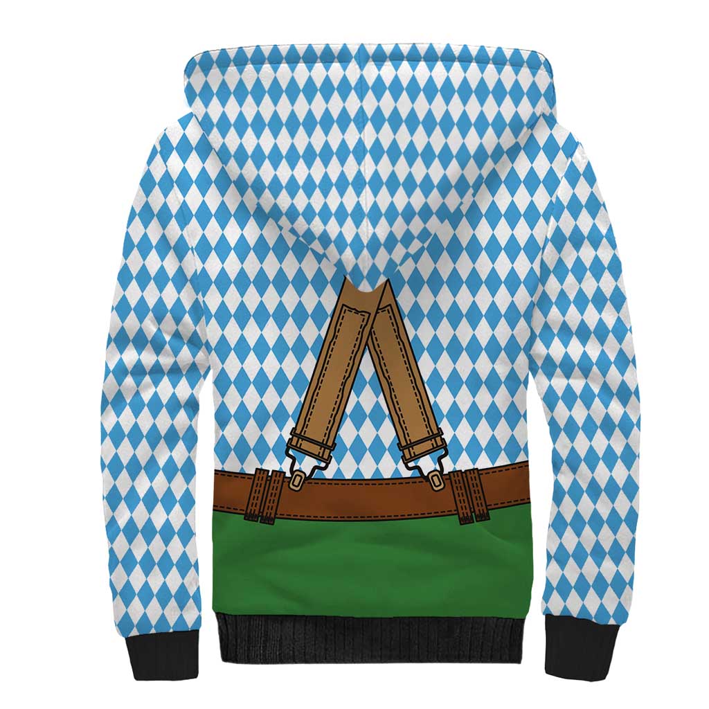 Oktoberfest Sherpa Hoodie Beer Festival Spirit Lederhosen Costume Style - Wonder Print Shop