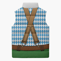 Oktoberfest Sleeveless Puffer Jacket Beer Festival Spirit Lederhosen Costume Style - Wonder Print Shop