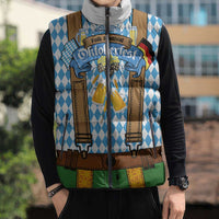 Oktoberfest Sleeveless Puffer Jacket Beer Festival Spirit Lederhosen Costume Style - Wonder Print Shop