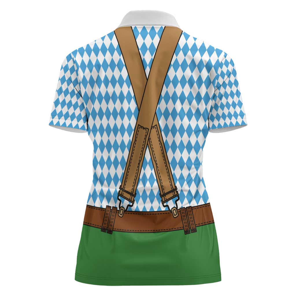 Oktoberfest Women Polo Shirt Beer Festival Spirit Lederhosen Costume Style - Wonder Print Shop
