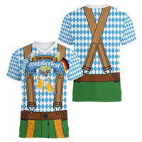 Oktoberfest Women V-Neck T-Shirt Beer Festival Spirit Lederhosen Costume Style - Wonder Print Shop