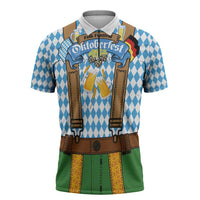 Oktoberfest Zipper Polo Shirt Beer Festival Spirit Lederhosen Costume Style - Wonder Print Shop