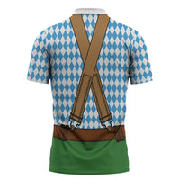 Oktoberfest Zipper Polo Shirt Beer Festival Spirit Lederhosen Costume Style - Wonder Print Shop