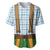 Bavarian Lederhosen Costume Style Baseball Jersey Blue Caro Pattern - Wonder Print Shop