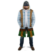 Bavarian Lederhosen Costume Style Cloak Blue Caro Pattern - Wonder Print Shop