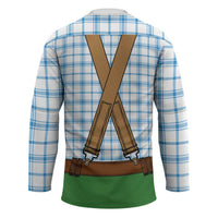 Bavarian Lederhosen Costume Style Hockey Jersey Blue Caro Pattern - Wonder Print Shop