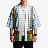 Bavarian Lederhosen Costume Style Kimono Blue Caro Pattern - Wonder Print Shop