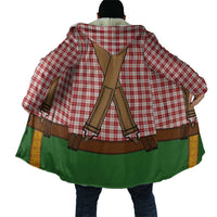 Bavarian Lederhosen Costume Style Cloak Red Caro Pattern - Wonder Print Shop
