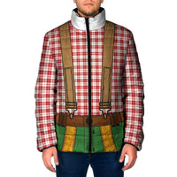 Bavarian Lederhosen Costume Style Padded Jacket Red Caro Pattern - Wonder Print Shop