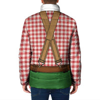 Bavarian Lederhosen Costume Style Padded Jacket Red Caro Pattern - Wonder Print Shop
