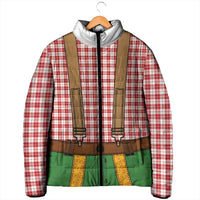 Bavarian Lederhosen Costume Style Padded Jacket Red Caro Pattern - Wonder Print Shop