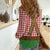 Bavarian Lederhosen Costume Style Women Casual Shirt Red Caro Pattern - Wonder Print Shop