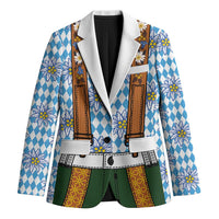 Bavarian Lederhosen Costume Style Blazer Edelweiss Rautenflagge Pattern - Wonder Print Shop