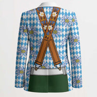 Bavarian Lederhosen Costume Style Blazer Edelweiss Rautenflagge Pattern - Wonder Print Shop