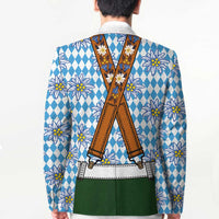 Bavarian Lederhosen Costume Style Blazer Edelweiss Rautenflagge Pattern - Wonder Print Shop