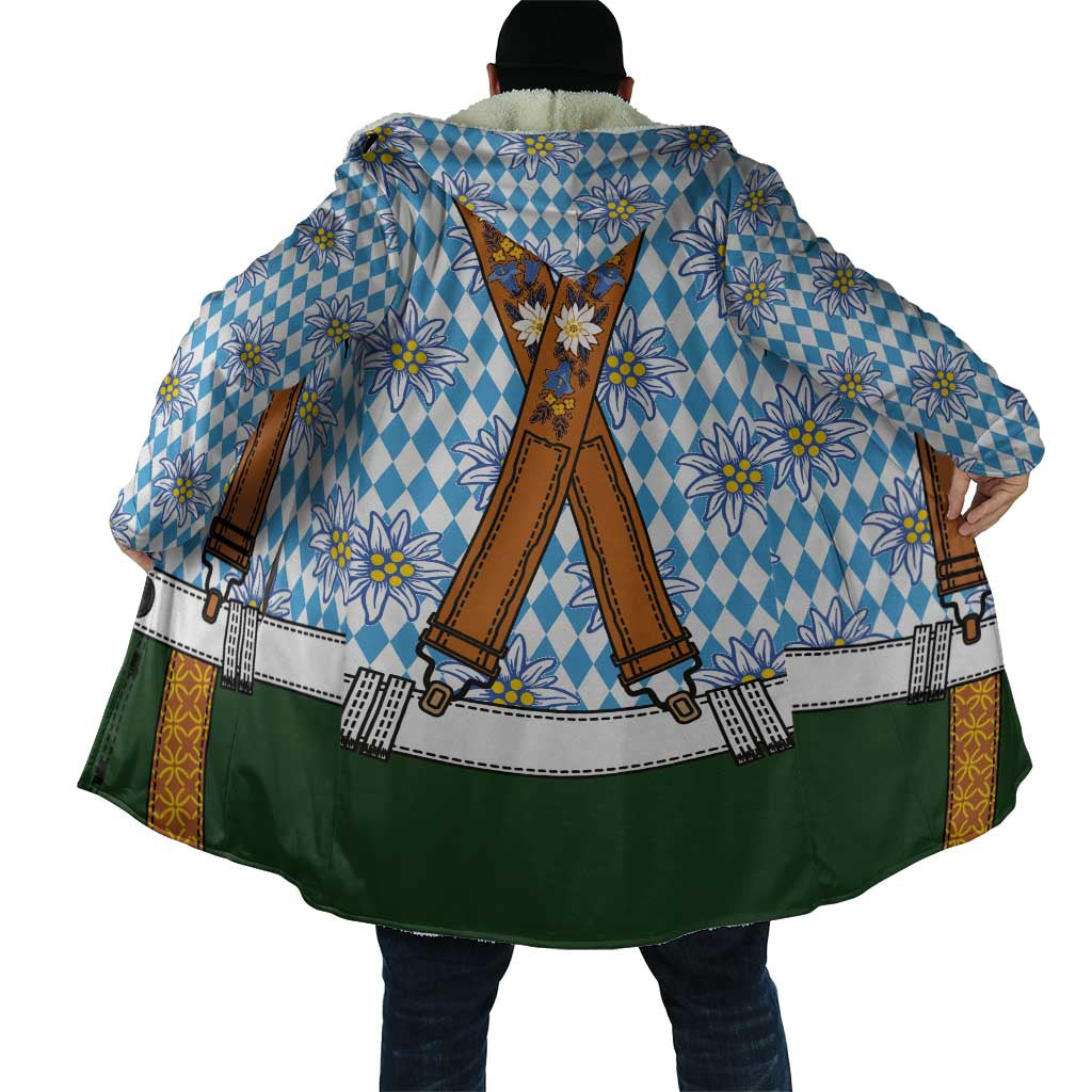 Bavarian Lederhosen Costume Style Cloak Edelweiss Rautenflagge Pattern - Wonder Print Shop