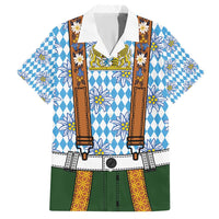 Bavarian Lederhosen Costume Style Hawaiian Shirt Edelweiss Rautenflagge Pattern - Wonder Print Shop