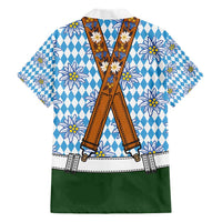 Bavarian Lederhosen Costume Style Hawaiian Shirt Edelweiss Rautenflagge Pattern - Wonder Print Shop
