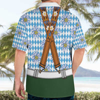 Bavarian Lederhosen Costume Style Hawaiian Shirt Edelweiss Rautenflagge Pattern - Wonder Print Shop