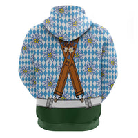 Bavarian Lederhosen Costume Style Hoodie Edelweiss Rautenflagge Pattern - Wonder Print Shop