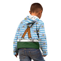 Bavarian Lederhosen Costume Style Kid Hoodie Edelweiss Rautenflagge Pattern - Wonder Print Shop