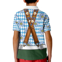 Bavarian Lederhosen Costume Style Kid Polo Shirt Edelweiss Rautenflagge Pattern - Wonder Print Shop